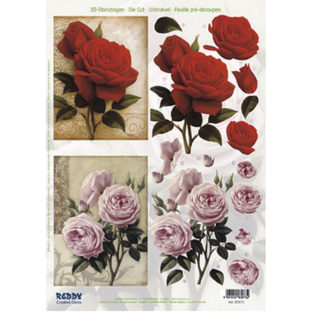 5280-0123 Pt 3D ダイカットプリント ローズ