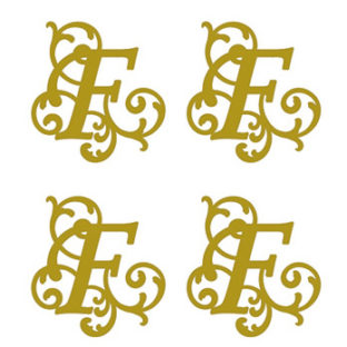 590-0334 デザインエンボスシール イニシャル F