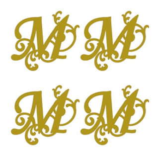 590-0340 デザインエンボスシール イニシャル M