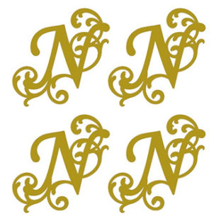 590-0341 デザインエンボスシール イニシャル N