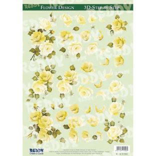 5280-0111 Pt 3D ダイカットプリント ローズ