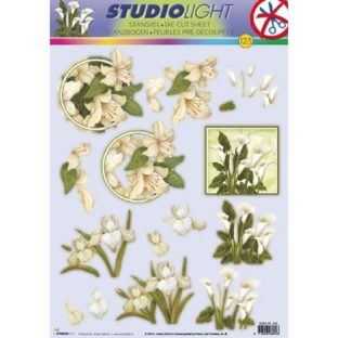 5280-2423 Pt 3D ダイカットプリント フラワー