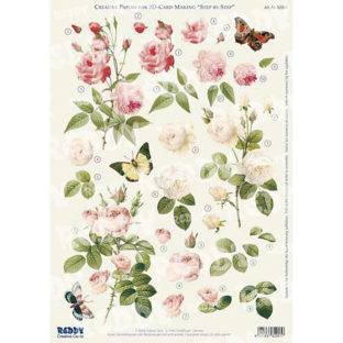 5280-0106 Pt 3D ダイカットプリント ローズ