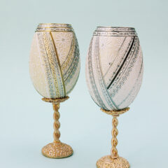 モロッコ風エッグアートのワイングラスの材料