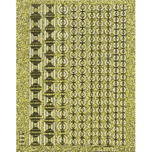 6311-4386 エレガントカットシール ミニ グリッター フチ色ゴールド