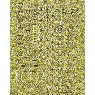 6312-4386 エレガントカットシール ミニ グリッター フチ色ゴールド