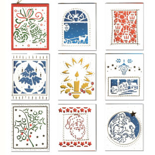 7068-9083 クリスマスレーザーカット 9枚セット