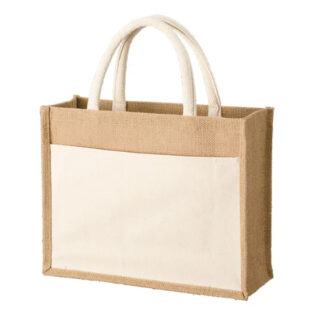 545-0228 ジュート＆キャンバスポケットトート（M）ナチュラル